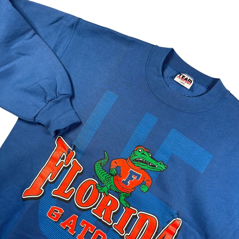 VTG Florida Gators Sweatshirt Mens‎ L Distressed Blue NCAA Crewneck Streetwear